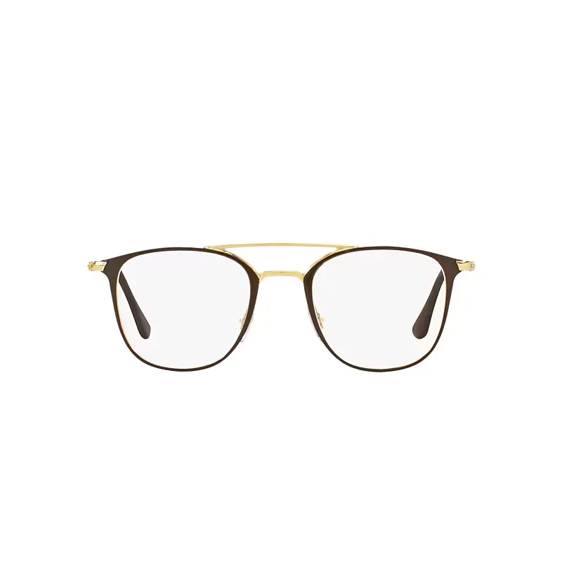 Rb6377 Optics Eyeglasses Gold Frame Clear Lenses Polarized by Ray-Ban