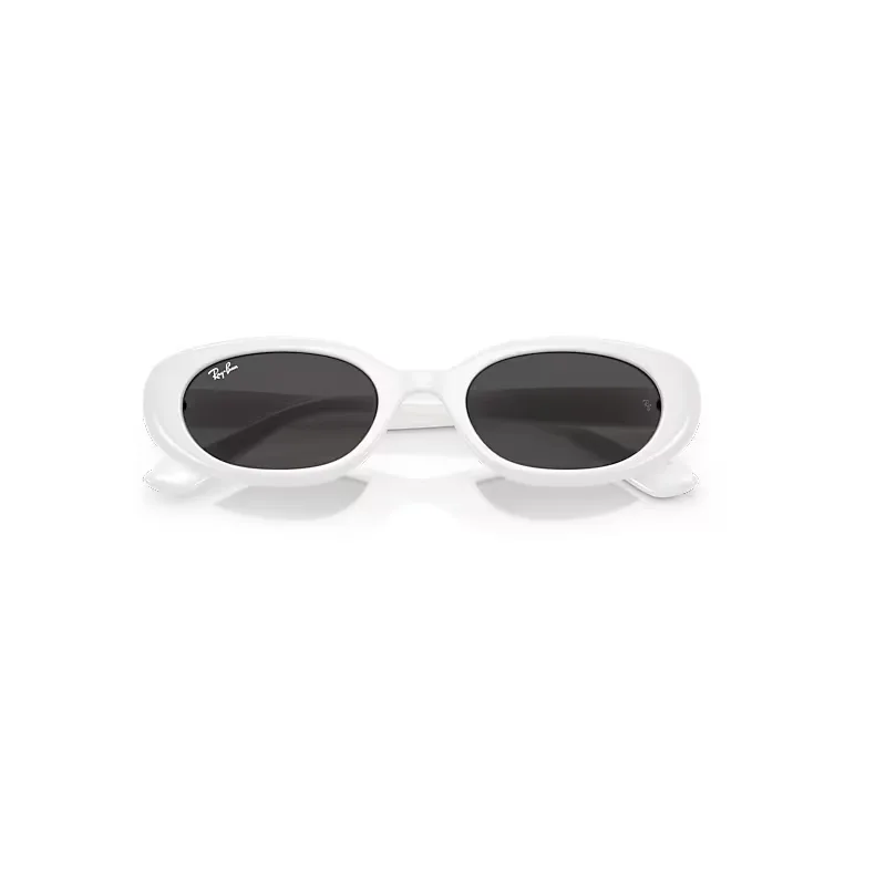 Rb4441d Bio-Based Sunglasses White Frame Grey Lenses by Ray-Ban