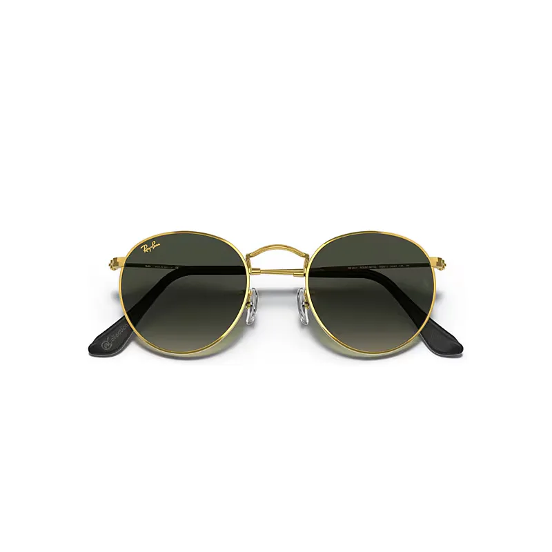 Round Metal @collection Sunglasses Gold Frame Grey Lenses by Ray-Ban