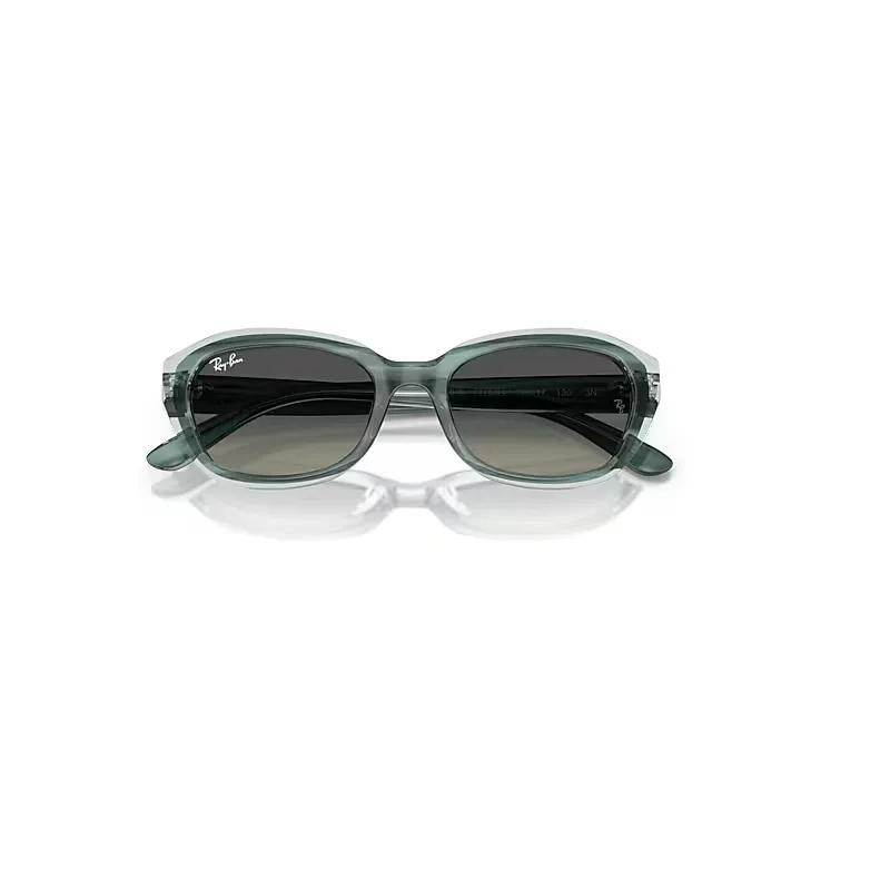 Rb9081s Sunglasses Striped Green on Transparent Green Frame Grey Lenses by Ray-Ban