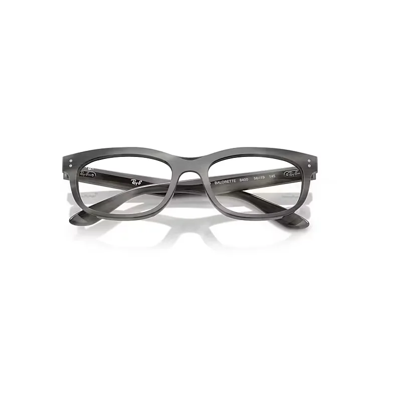 Balorette Optics Eyeglasses Striped Gray Frame Clear Lenses Polarized by Ray-Ban