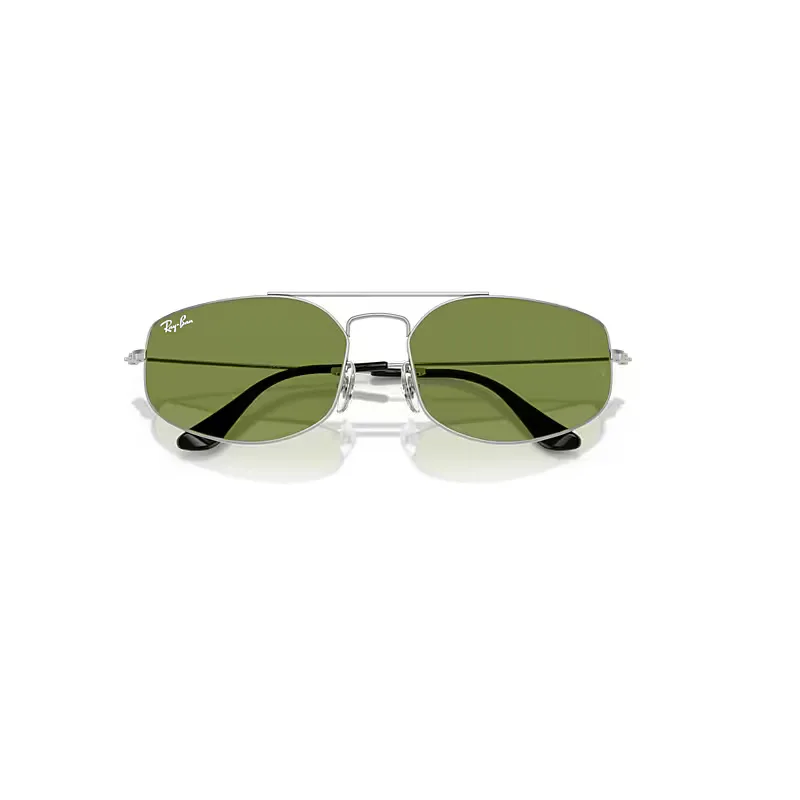 Explorer V Sunglasses Silver Frame Green Lenses by Ray-Ban