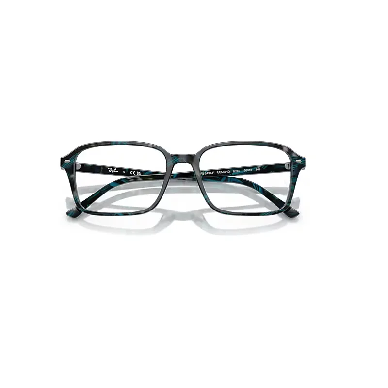 Raimond Optics Eyeglasses Transparent Fantasy Blue & Grey Frame Clear Lenses Polarized by Ray-Ban
