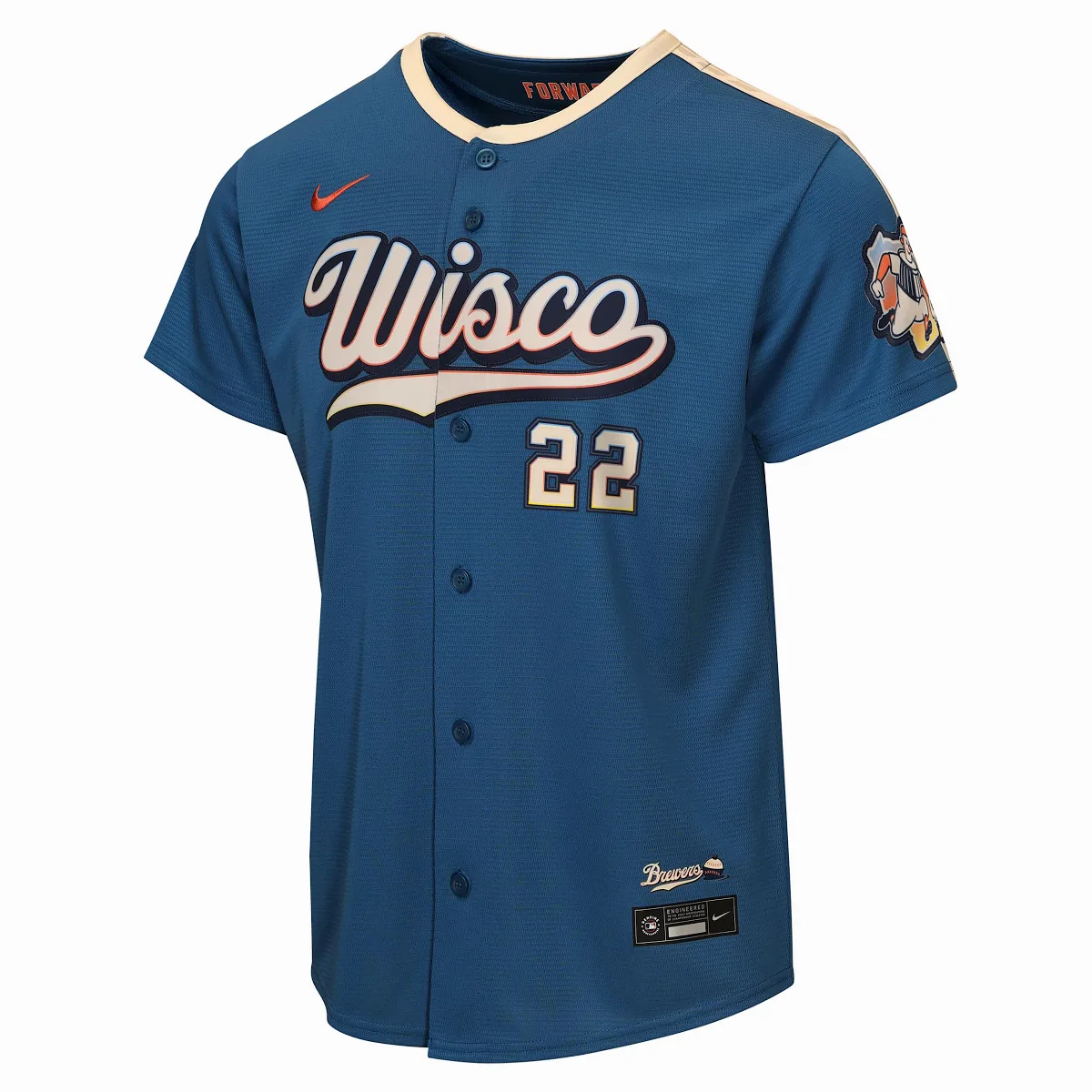 Christian Yelich Milwaukee Brewers City Connect MLB Stadium Jersey by Nike