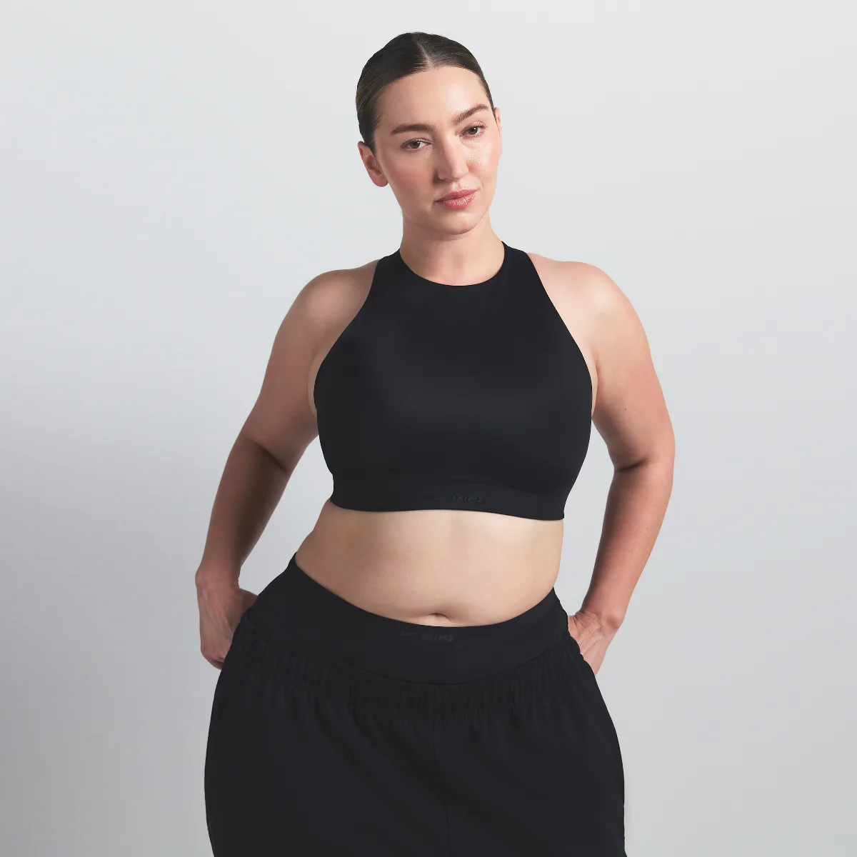 SKIMS Satin Shine High-Neck Bra by Nike