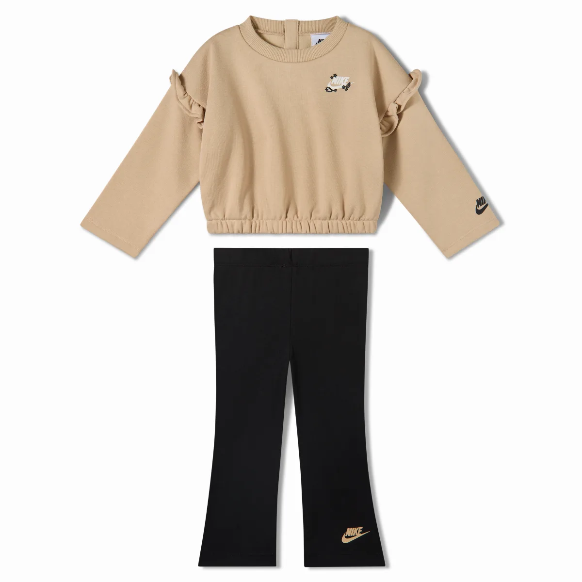 Ruffle Crew and Flared Leggings Set by Nike