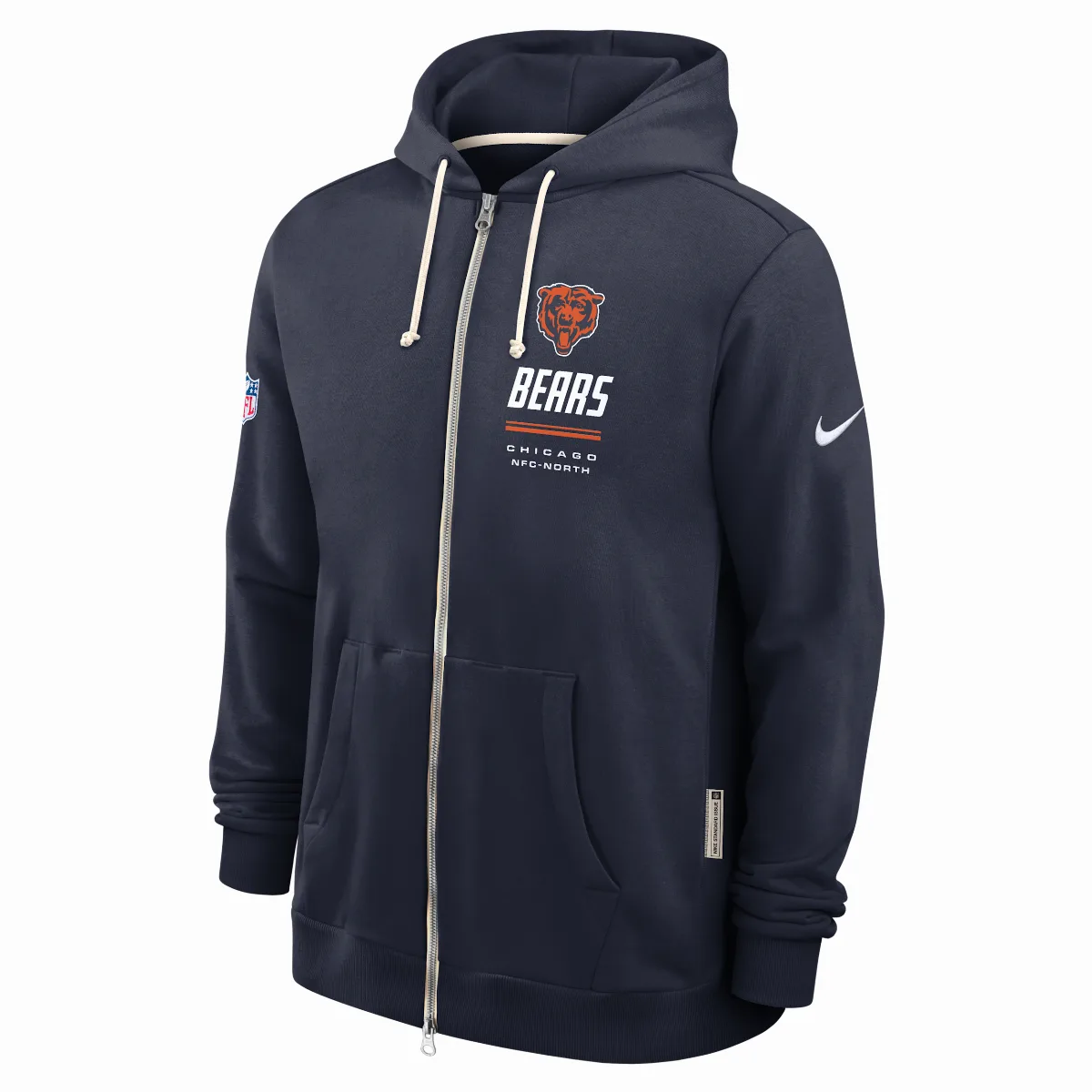 Chicago Bears Sideline Standard Issue Dri-FIT NFL Full-Zip Hoodie by Nike
