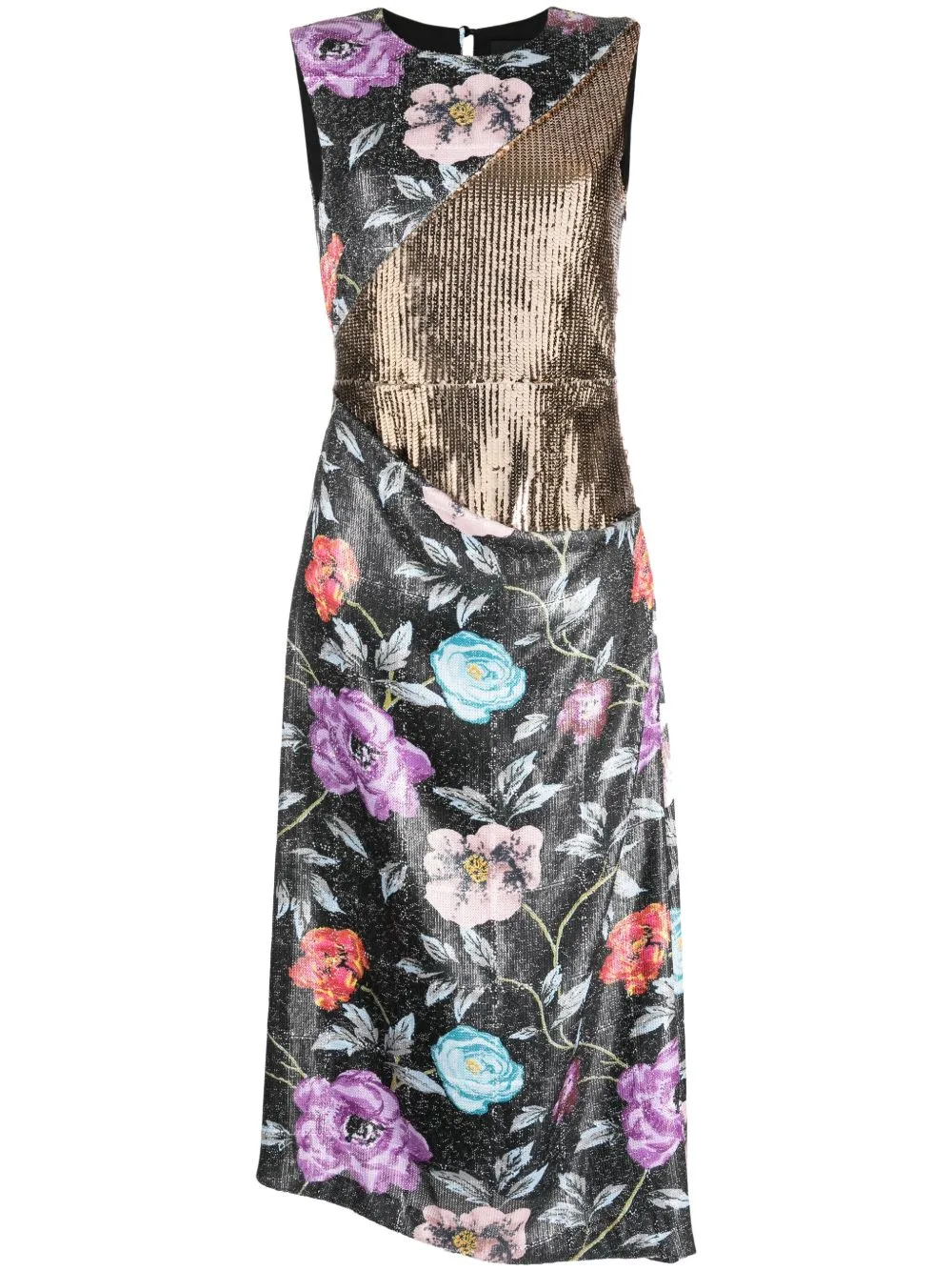 Mother Floral Sequin Midi Dress by Puppets and Puppets