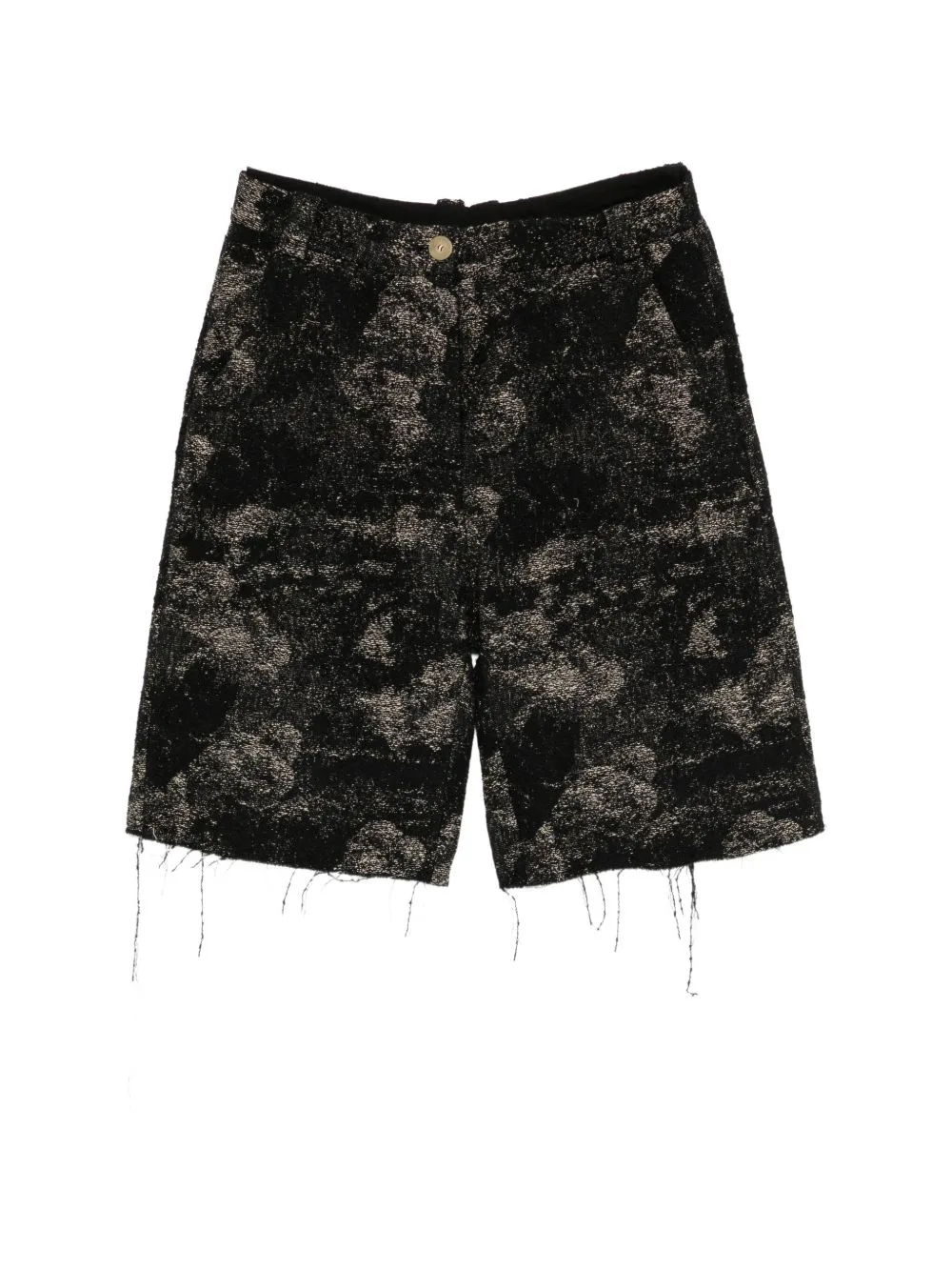 Jacquard Frayed-Hem Shorts by Maria Turri