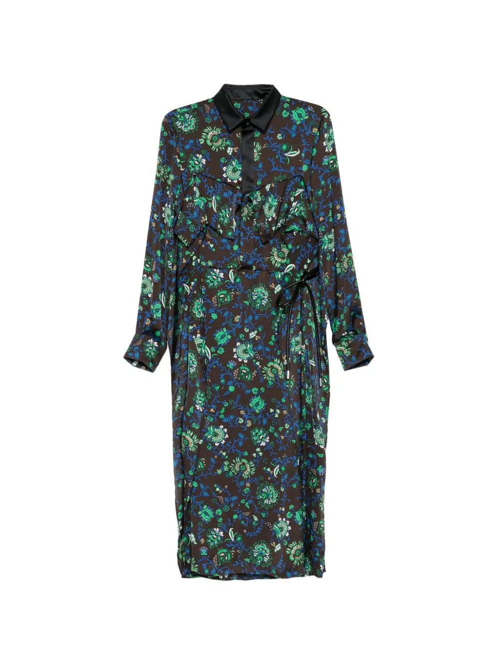 Floral-Print Ruffled Dress by sacai