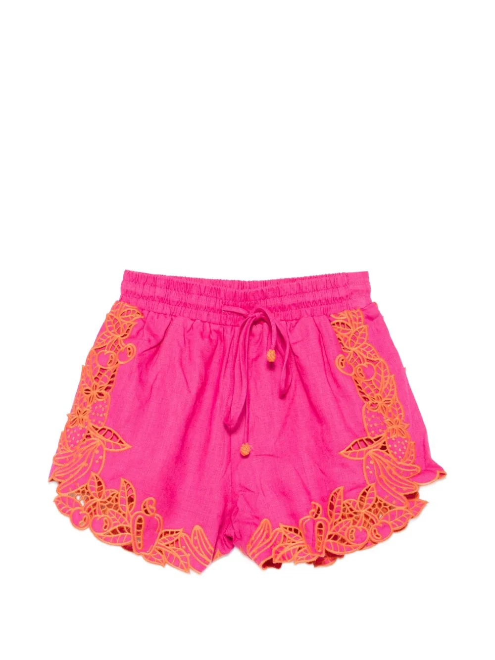 Fruit Beauty Richelieu Embroidered Scalloped-Hem Shorts by FARM Rio