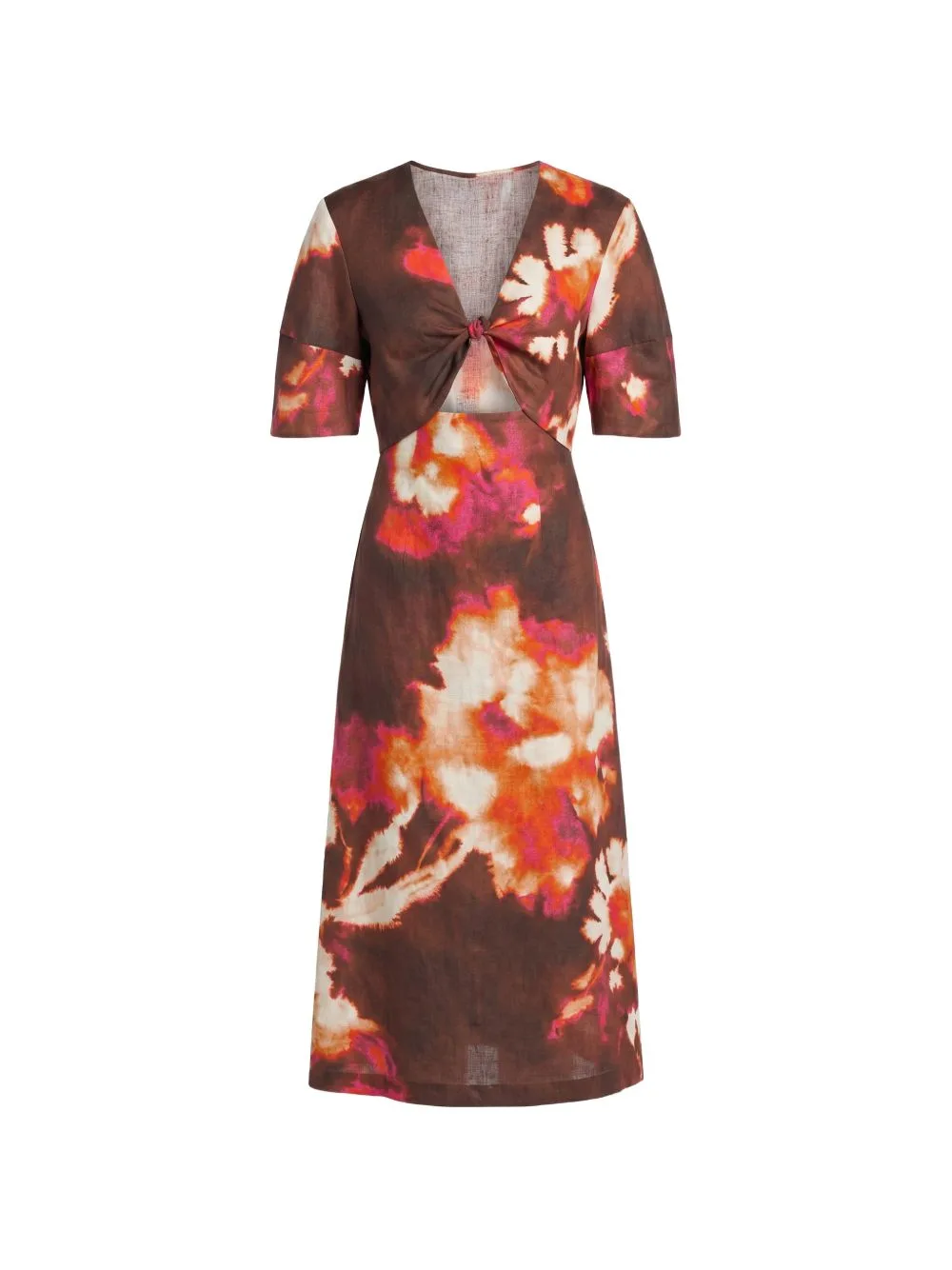Floral-Print Cut-Out Midi Dress by Liviana Conti