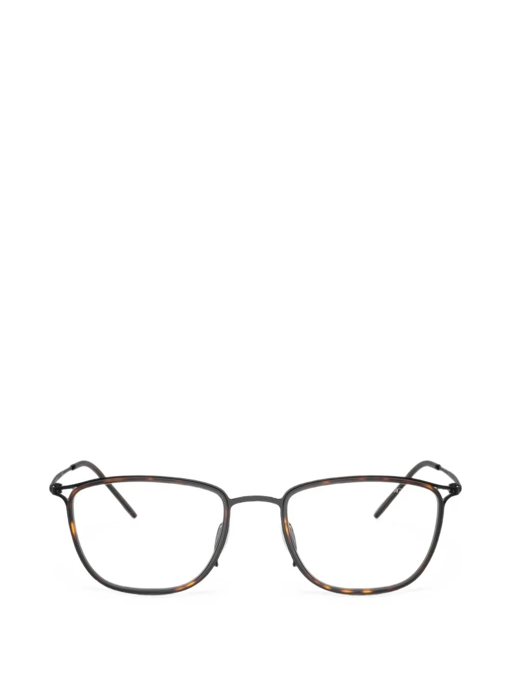 Tortoiseshell-Effect Square-Frame Glasses by Giorgio Armani