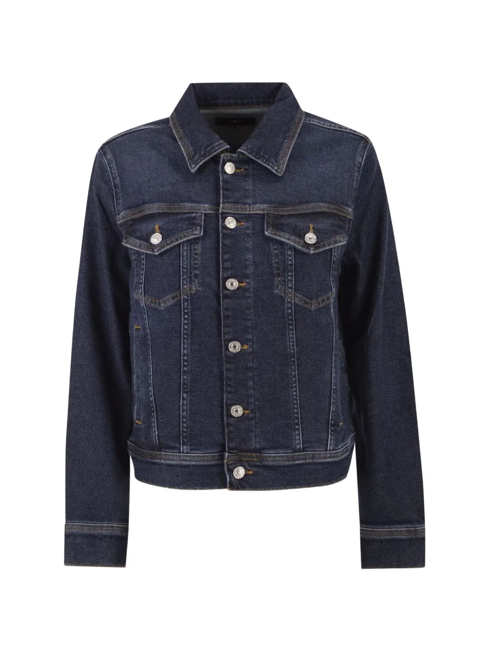 Contrast-Stitch Denim Jacket