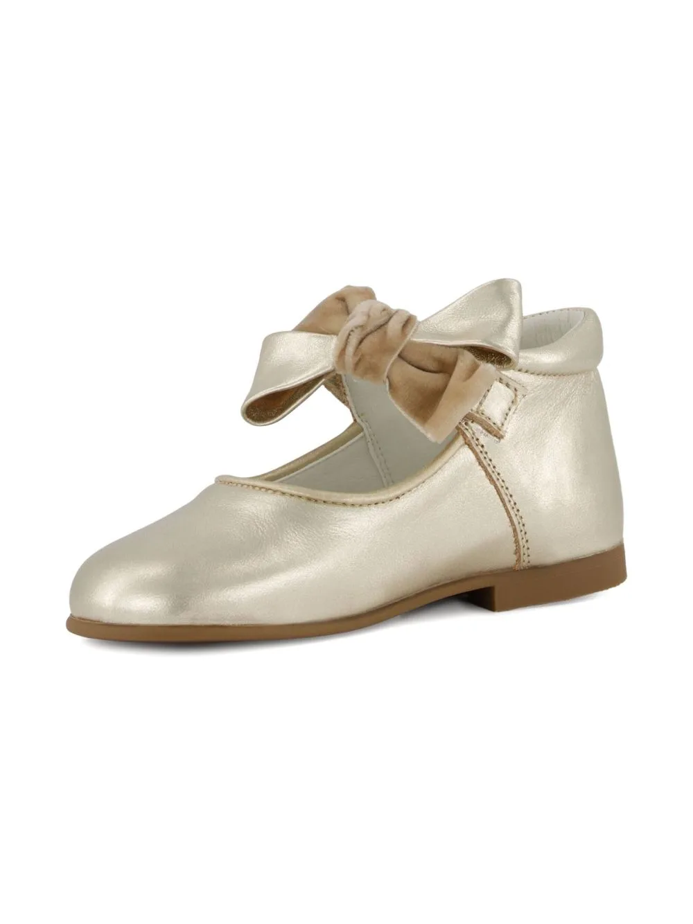 Velvet-Bow Leather Ballerinas by ANDANINES