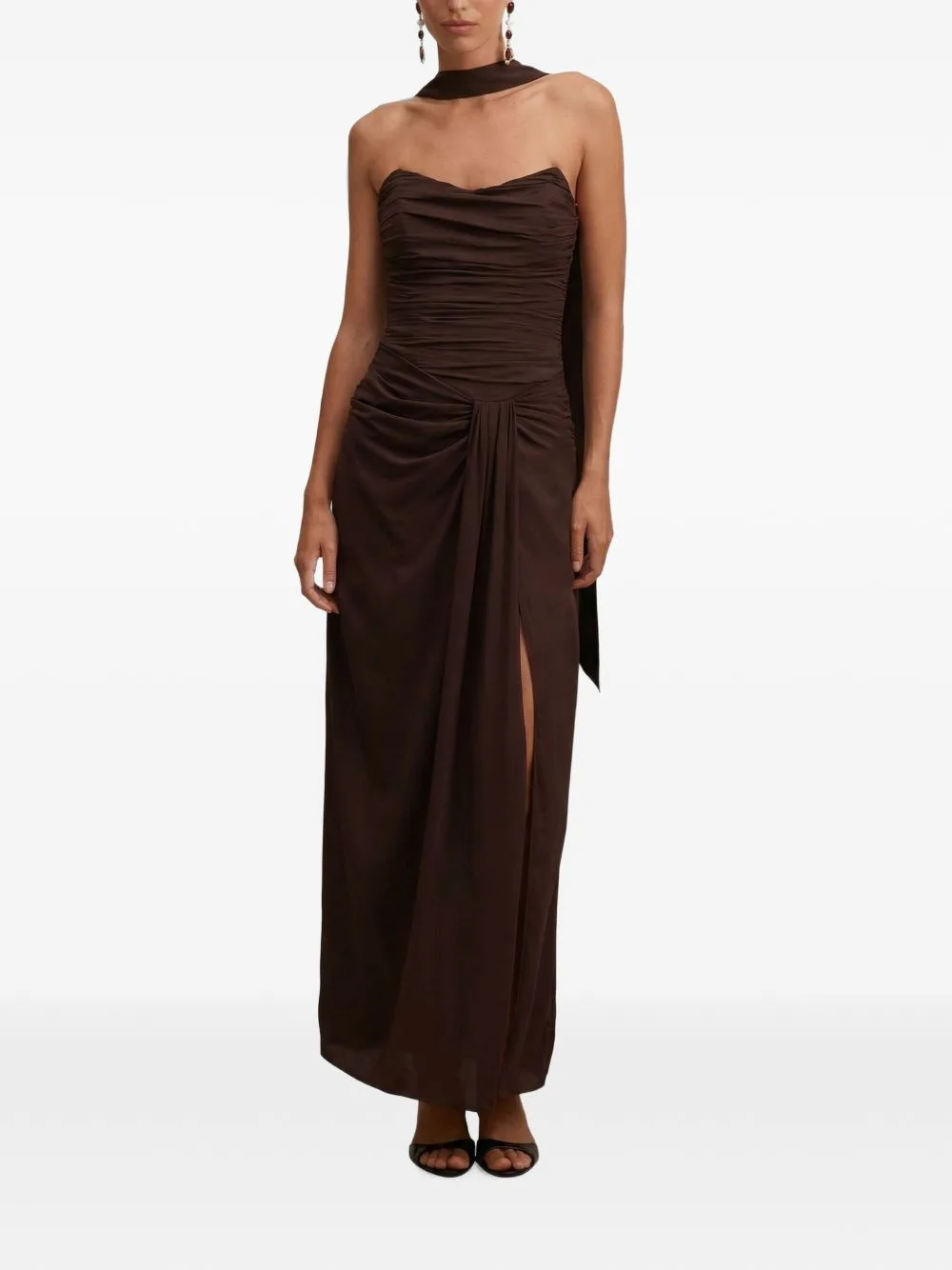 Arli Strapless Ruched Maxi Dress by Ever New