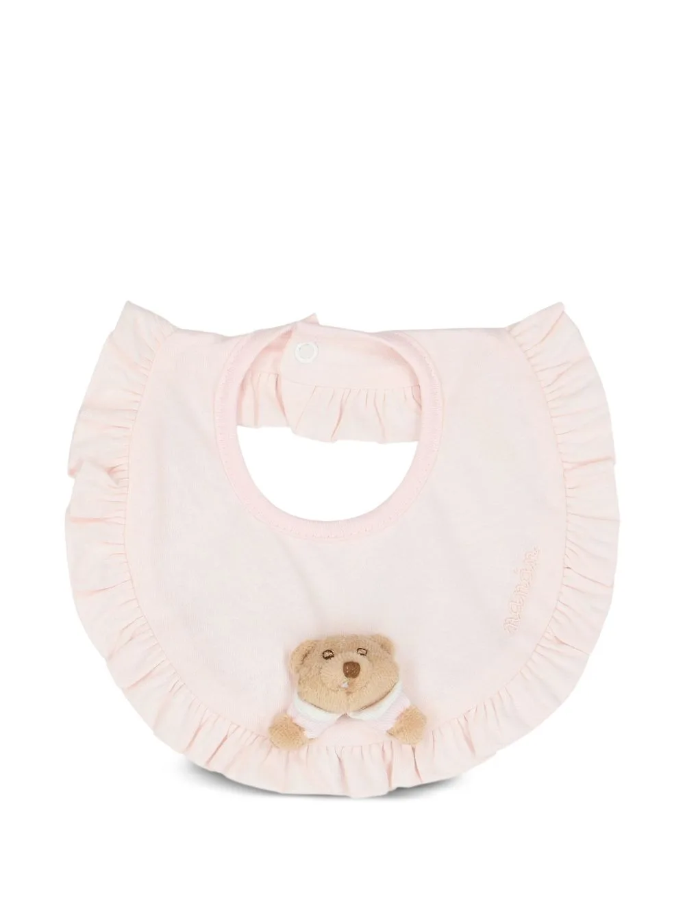 Ruffled Teddy-Patch Bib by NANAN