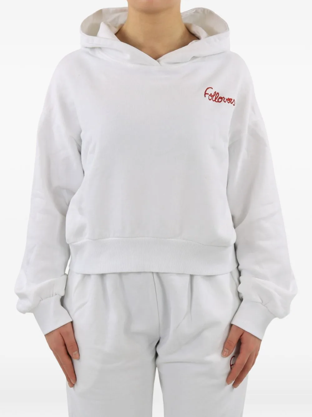Logo-Embroidered Cropped Hoodie by Follovers