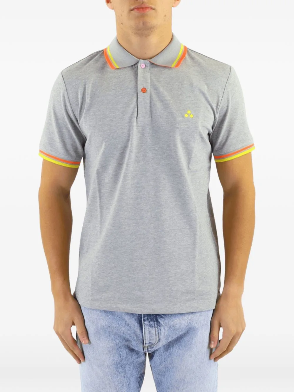 Logo-Patch Striped-Trim Polo Shirt by Peuterey
