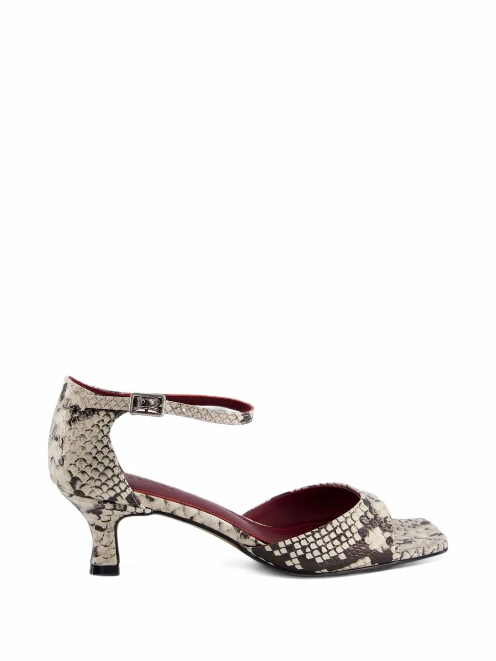 Snake-Effect Leather Sandals by TORAL SHOES