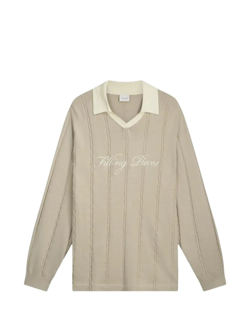 Cable-Knit Embroidered Polo Shirt by Filling Pieces