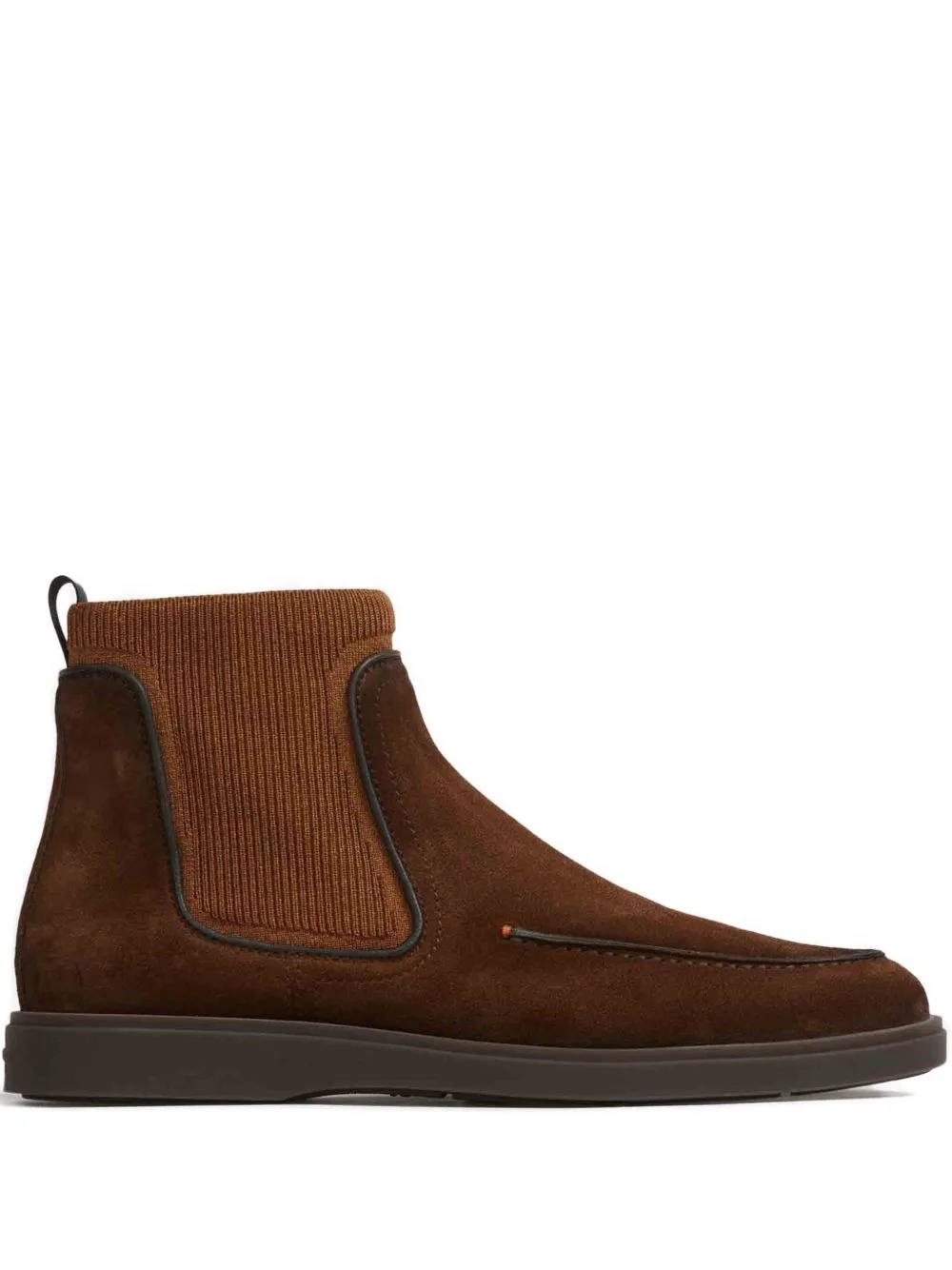 Ribbed Panel Leather Boots by Santoni