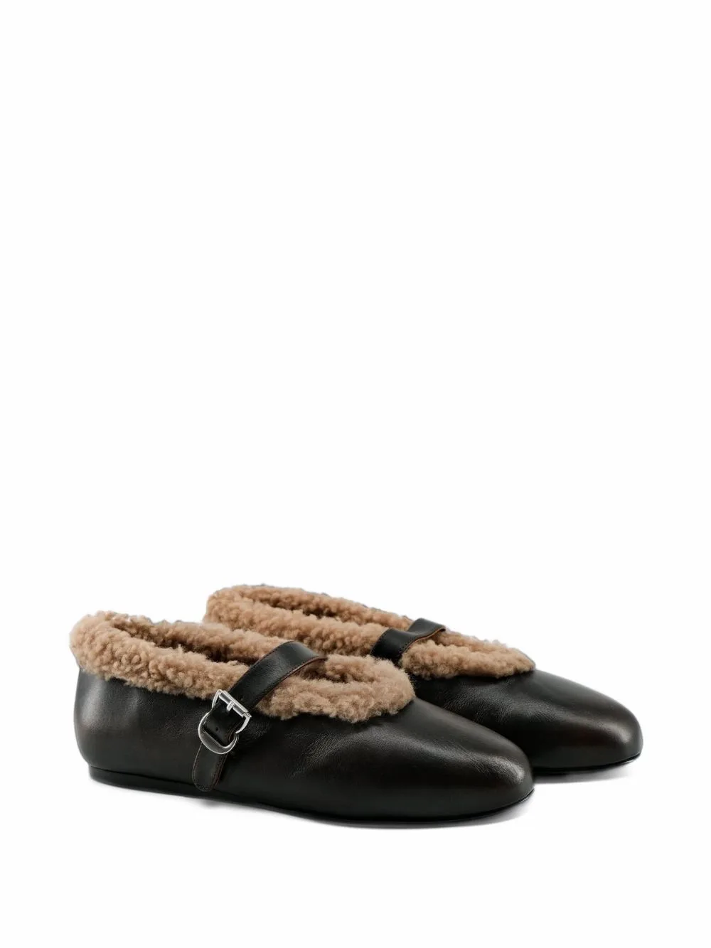 Anoush Shearling-Trim Ballet Flats by TORAL SHOES