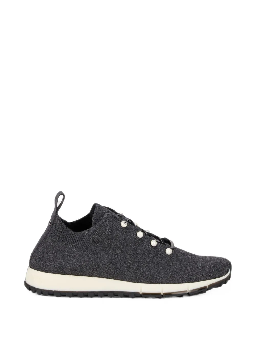 Pearl-Embellished Cashmere Sneakers by Jimmy Choo