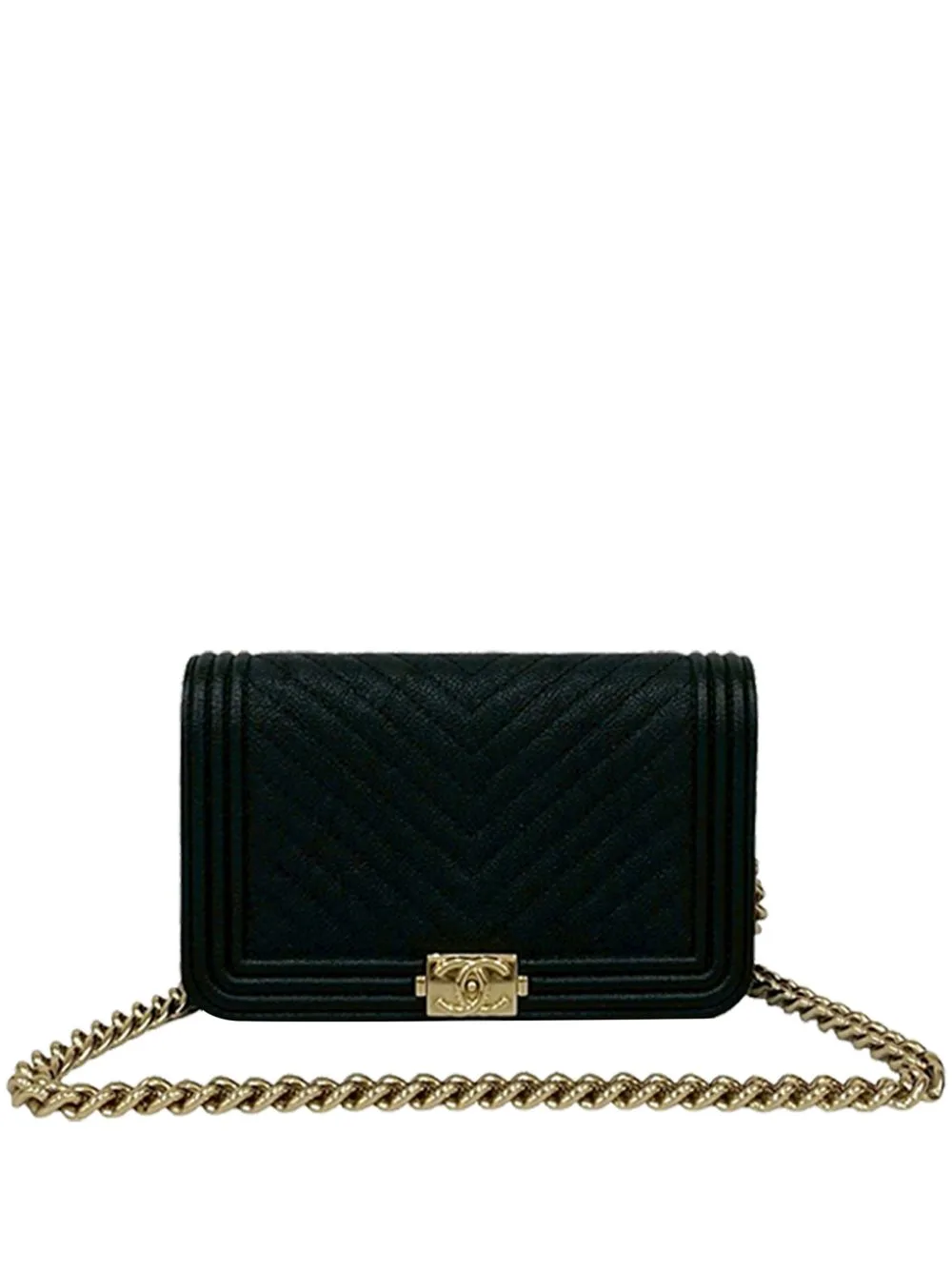 2021 Chevron Caviar Boy Wallet on Chain Crossbody Bag by CHANEL Pre-Owned