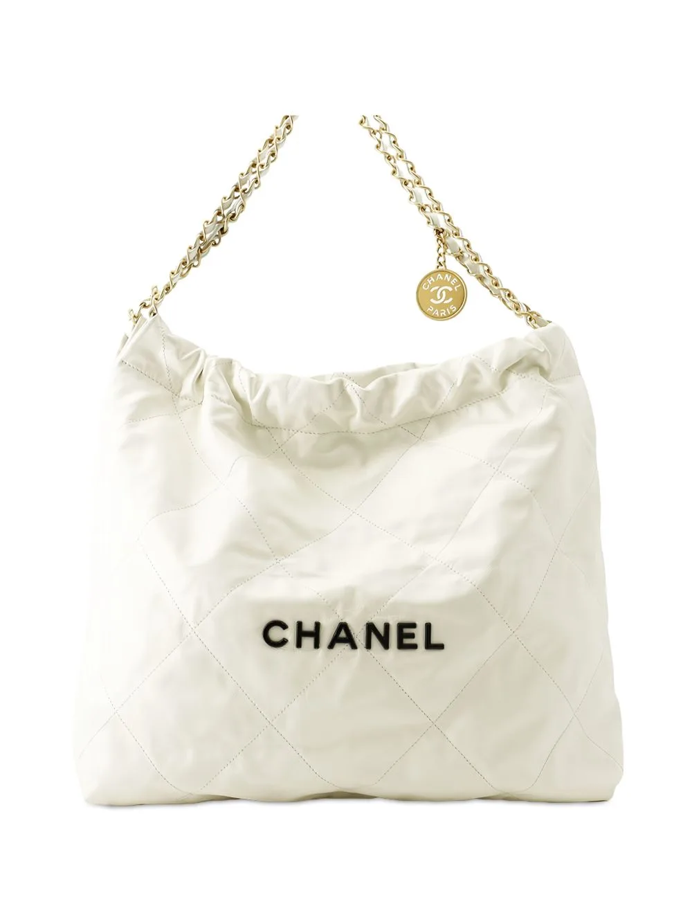 2021-2026 Small Quilted Shiny Calfskin 22 Handbag Tote Bag by CHANEL Pre-Owned