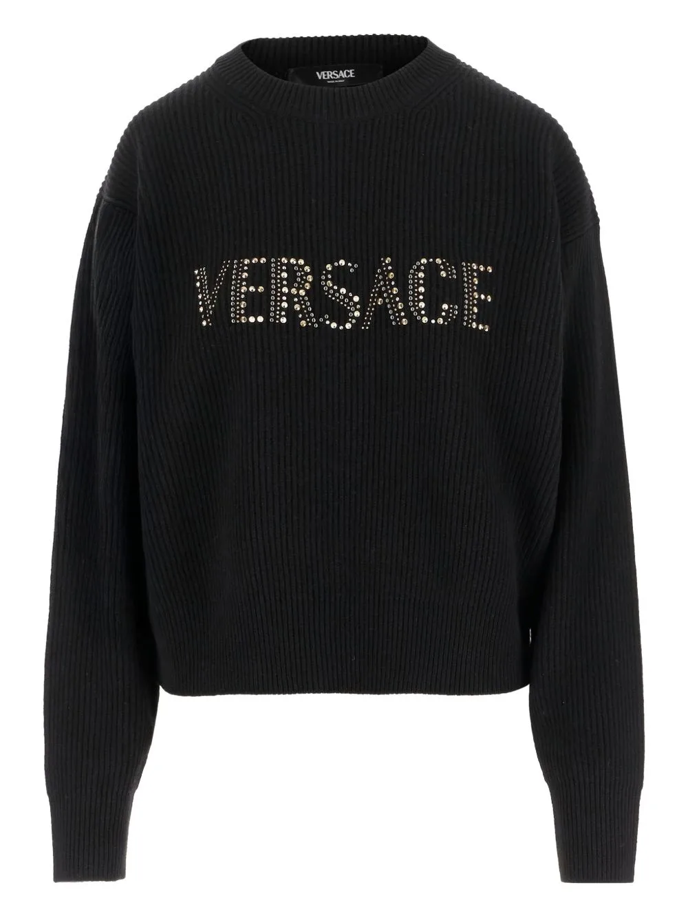 Ribbed Embellished Sweater by Versace