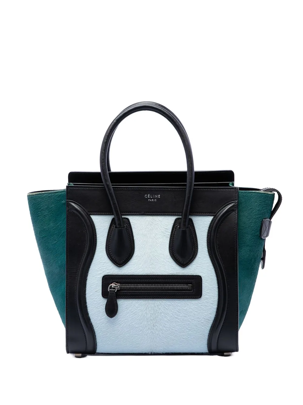 2016 Micro Tricolor Pony Hair Luggage Tote Bag