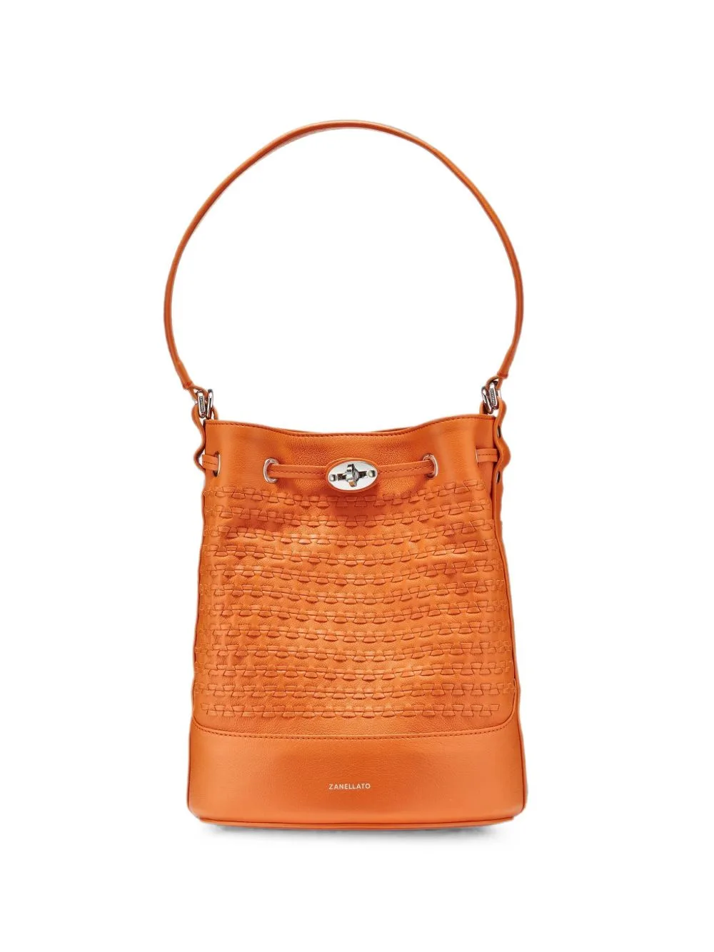 Small Musiva Woven-Design Bucket Bag