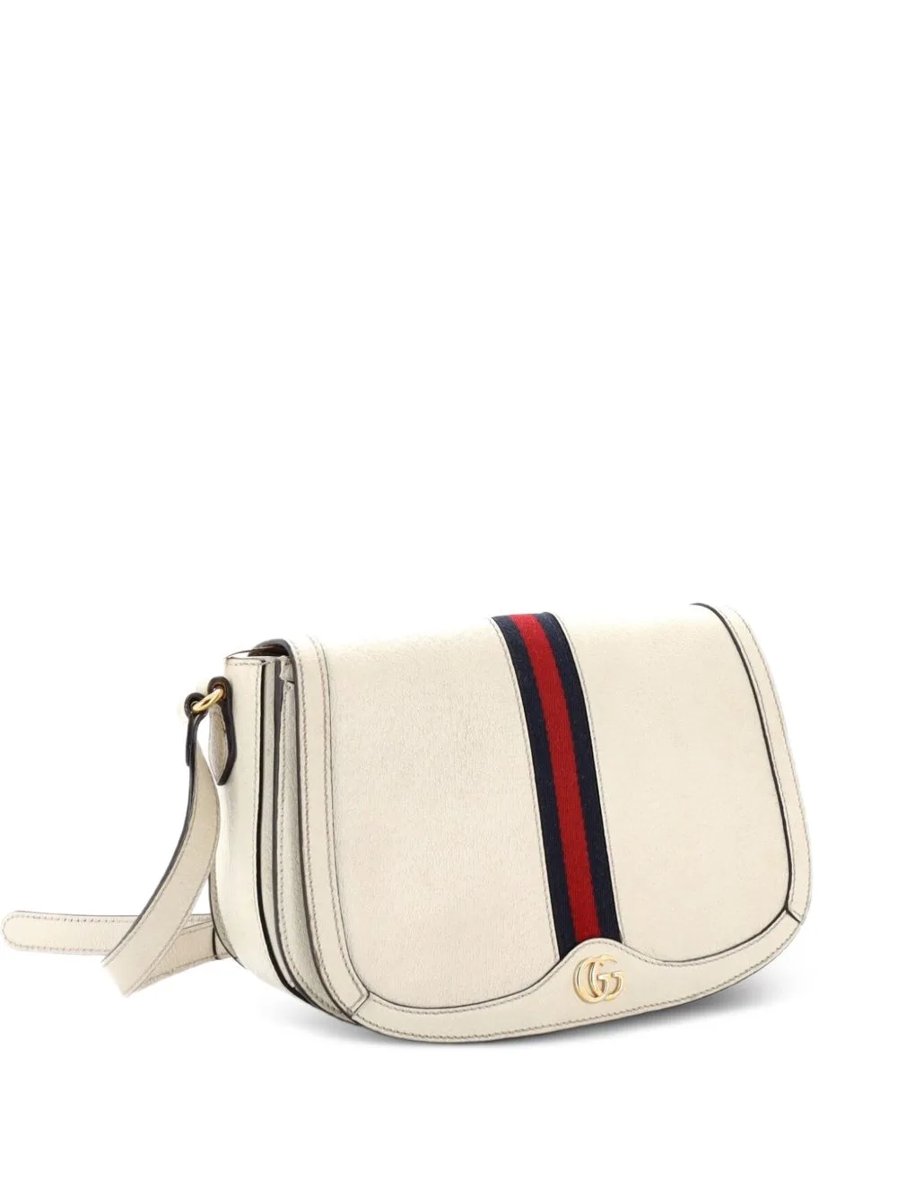 Ophidia Saddle Flap Shoulder Bag Leather Small Crossbody Bag by Gucci Pre-Owned