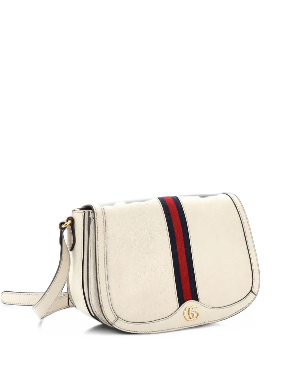 Ophidia Saddle Flap Shoulder Bag Leather Small Crossbody Bag by Gucci Pre-Owned
