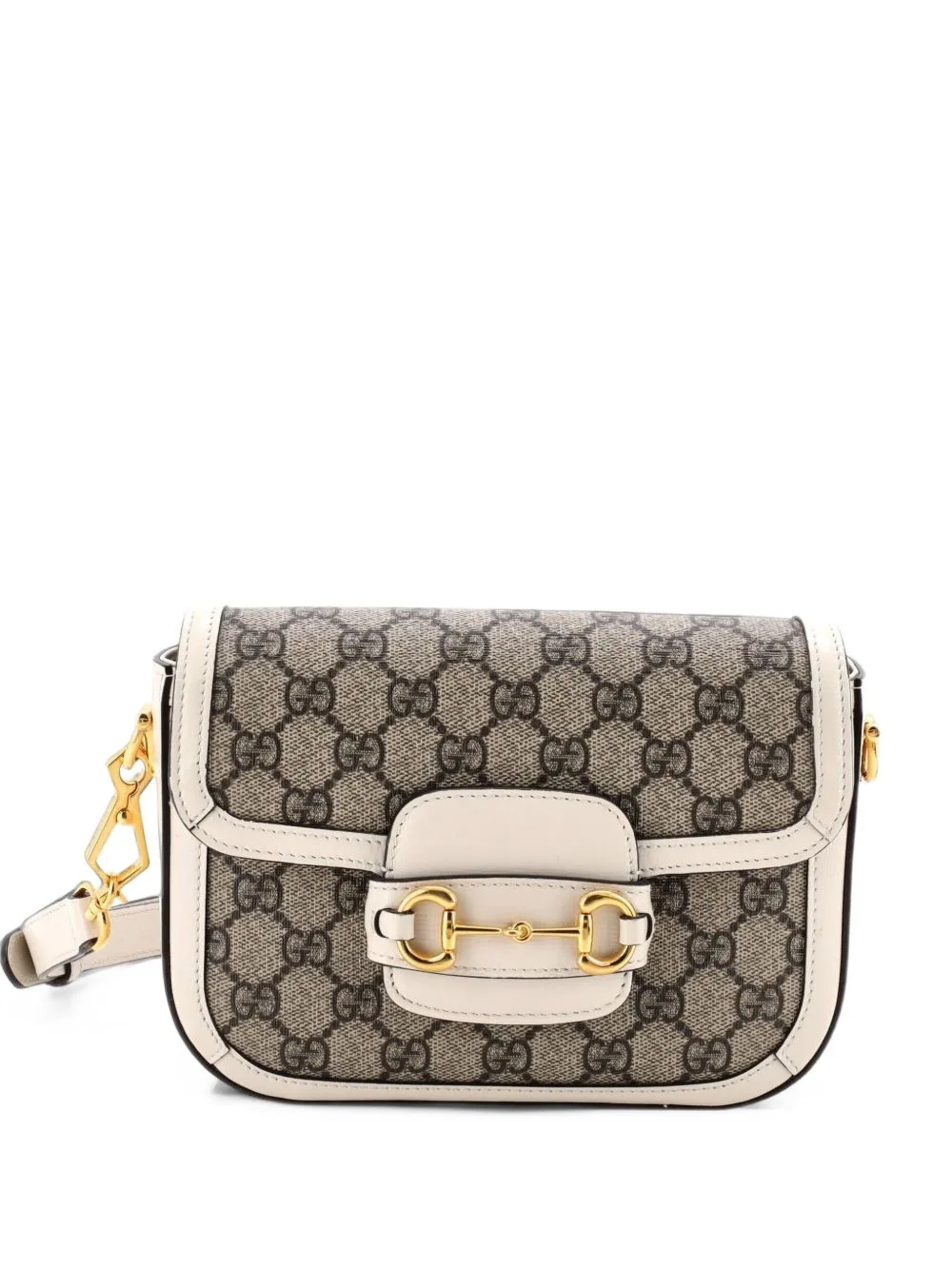 Horsebit 1955 Shoulder Bag GG Coated Canvas with Leather Mini Crossbody Bag by Gucci Pre-Owned