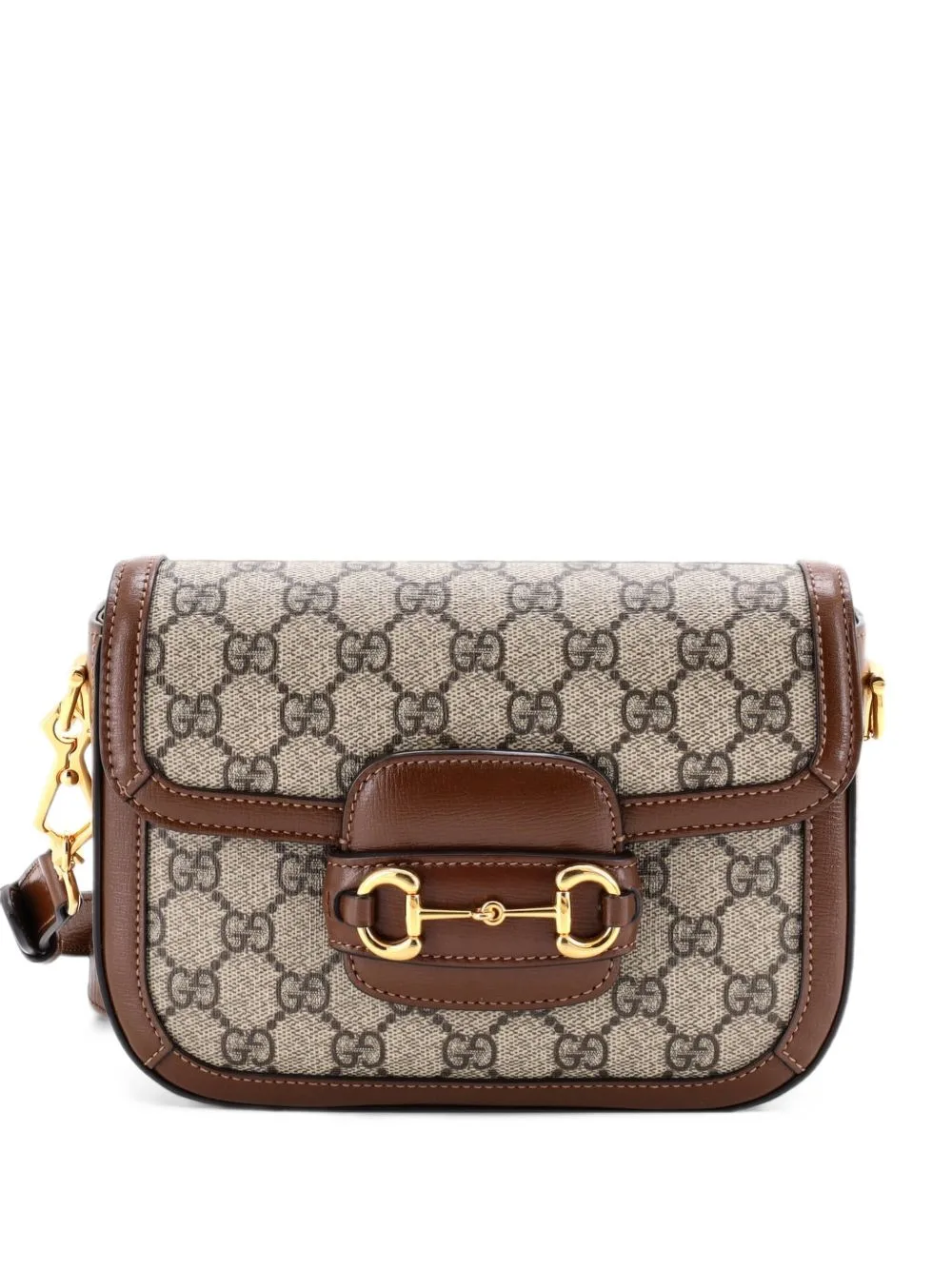 Horsebit 1955 Shoulder Bag GG Coated Canvas with Leather Mini Crossbody Bag by Gucci Pre-Owned