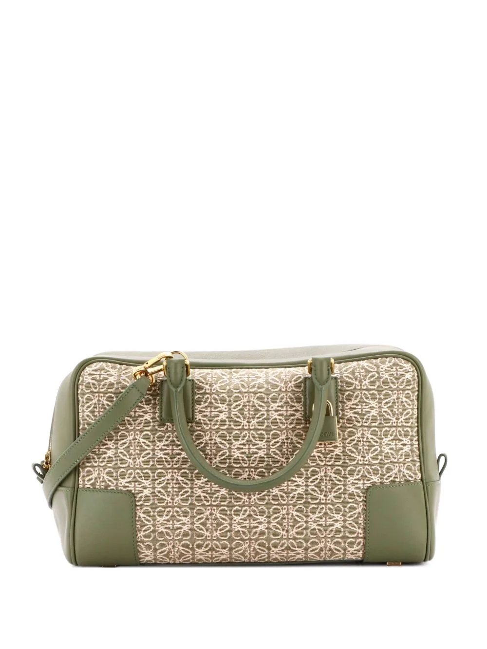 Amazona Bag Leather and Jacquard Canvas 28 Satchel by Loewe Pre-Owned