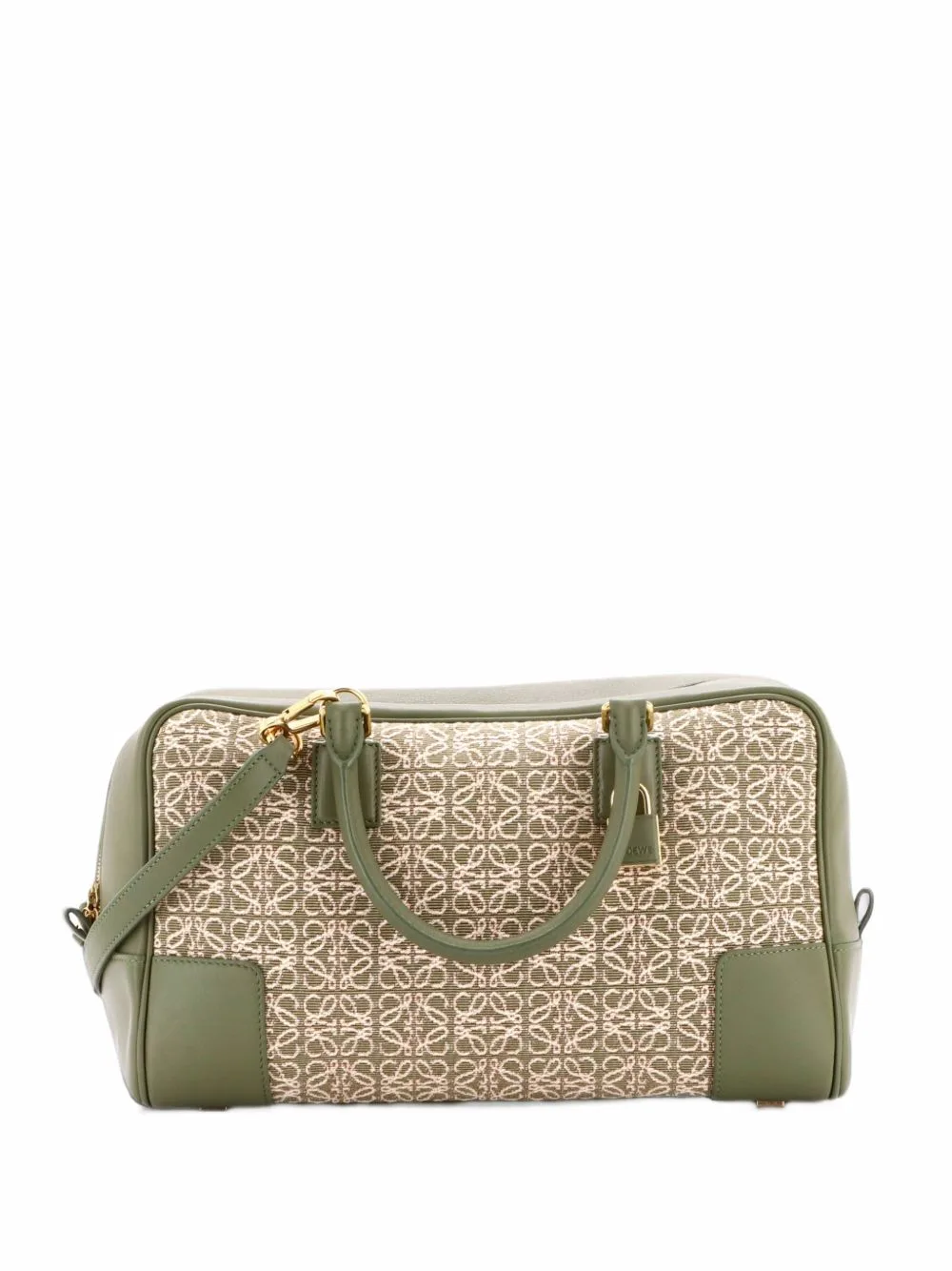 Amazona Bag Leather and Jacquard Canvas 28 Satchel by Loewe Pre-Owned