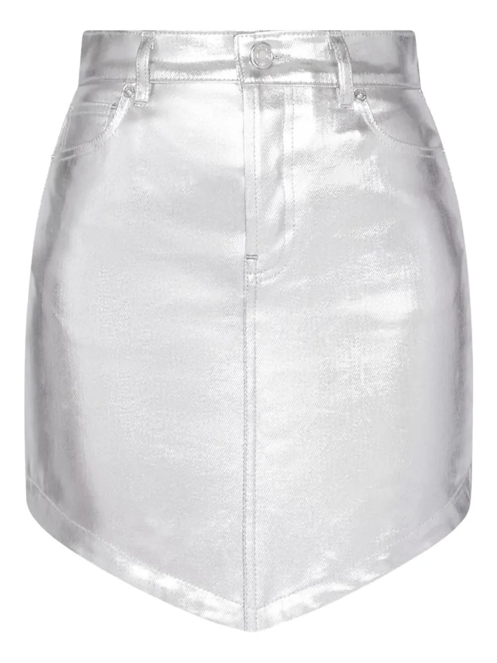 Asymmetric-Denim Mini Skirt by Alexandre Vauthier