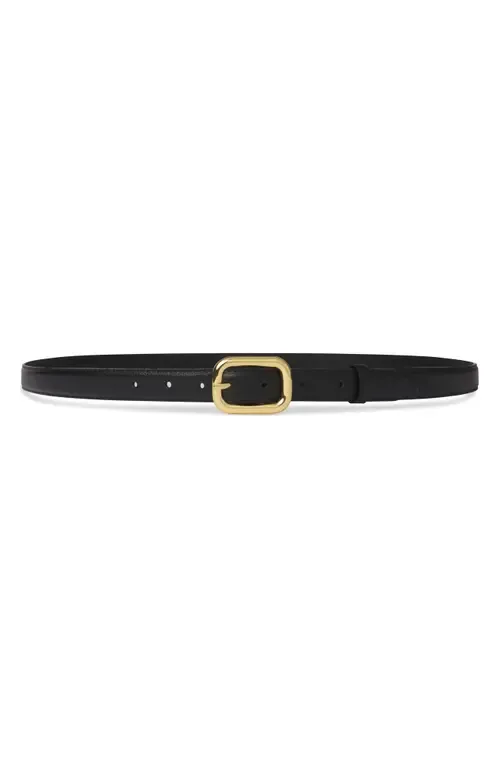 The Rounded Buckle Leather Belt by FRAME