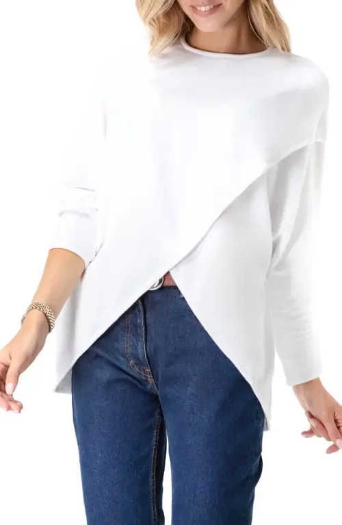 Let Loose Crossover Long Sleeve Maternity/Nursing Knit Top by Accouchée