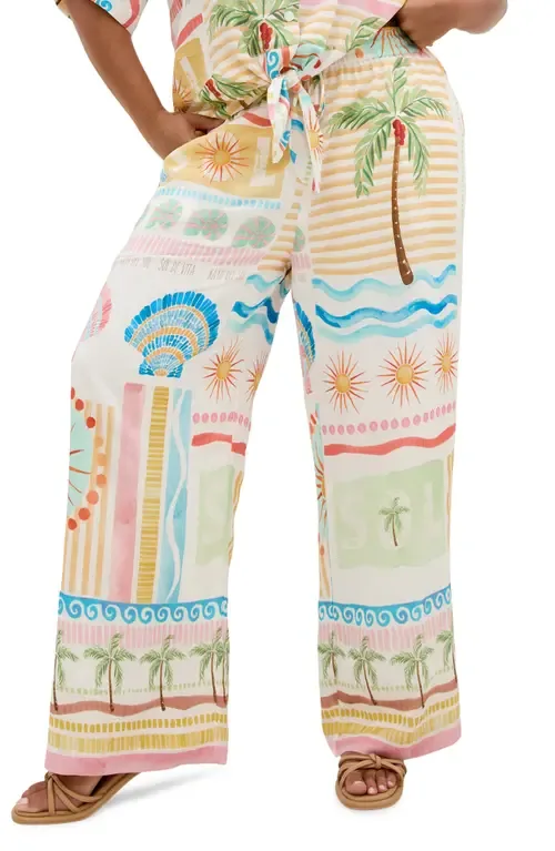 Aliya Print Wide Leg Pants by City Chic
