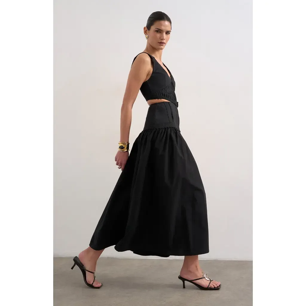 Pintuck Detail Cotton Maxi Dress by Topshop