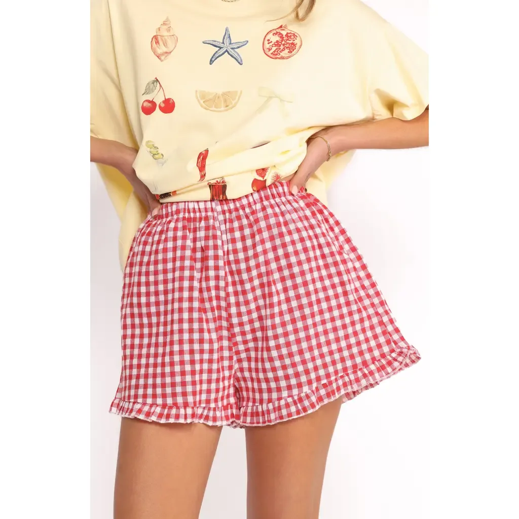 Daphne Graphic T-Shirt & Gingham Shorts Set by Petal & Pup