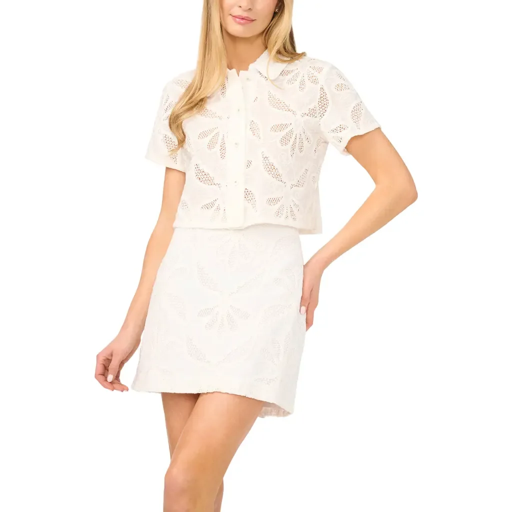 Liz Broderie Anglaise Cotton Button-Up Top by Ted Baker