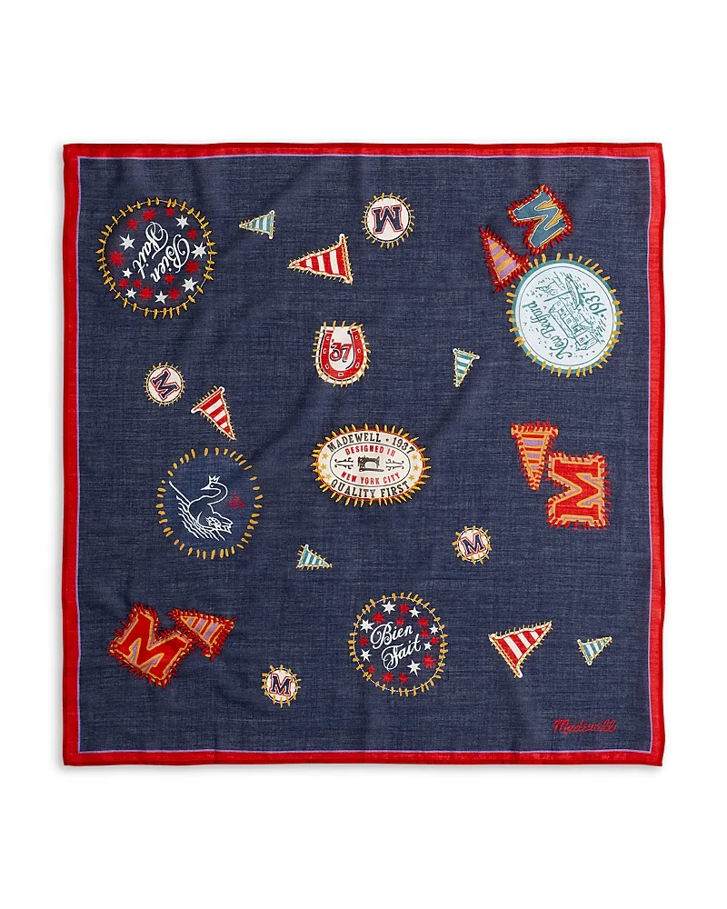 Embroidered Cotton Bandana Scarf by Madewell