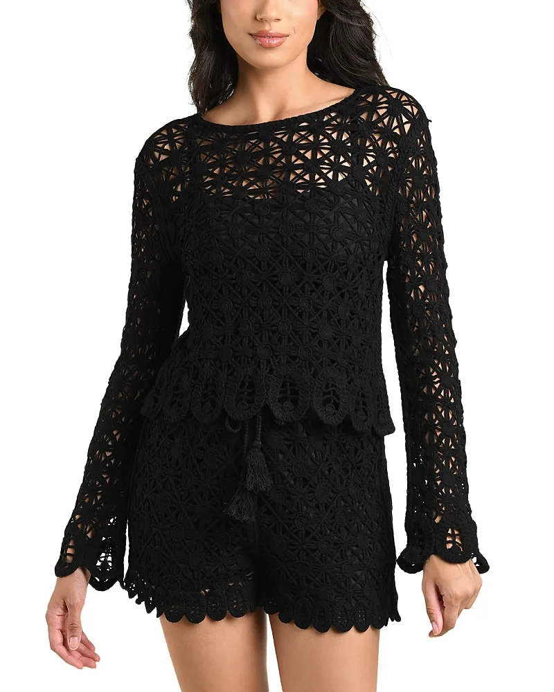 Serenity Covers Long Sleeve Top Swim Cover-Up by La Blanca