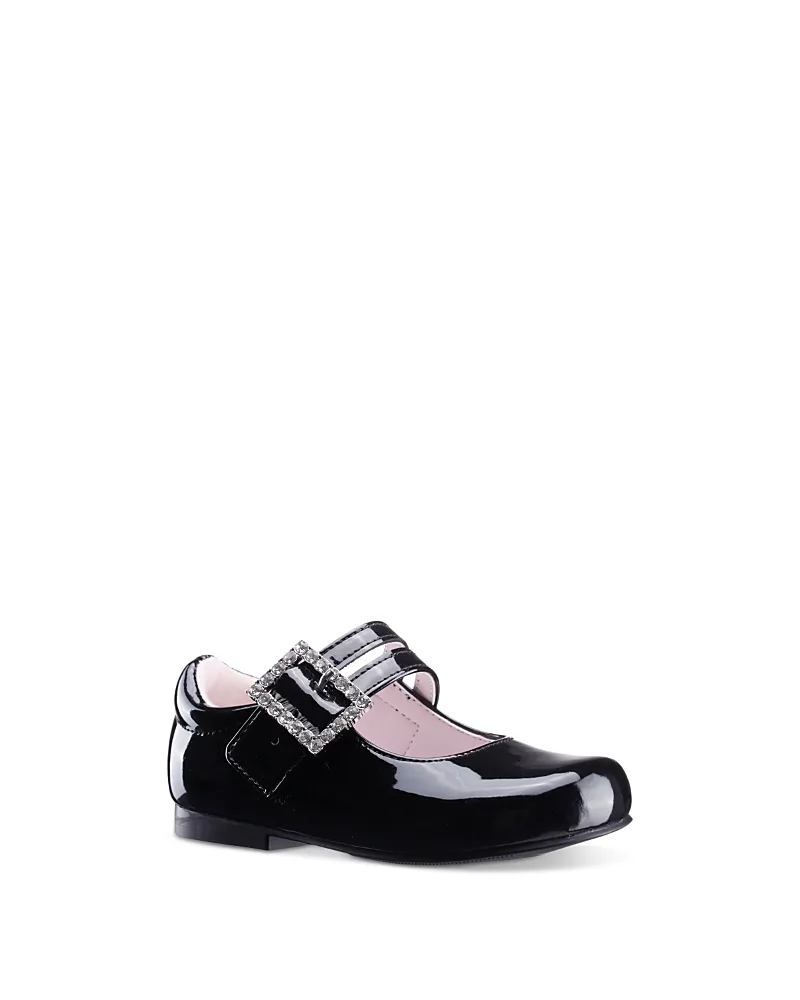 Rhinestone Buckle Mary Jane Flats by Nina