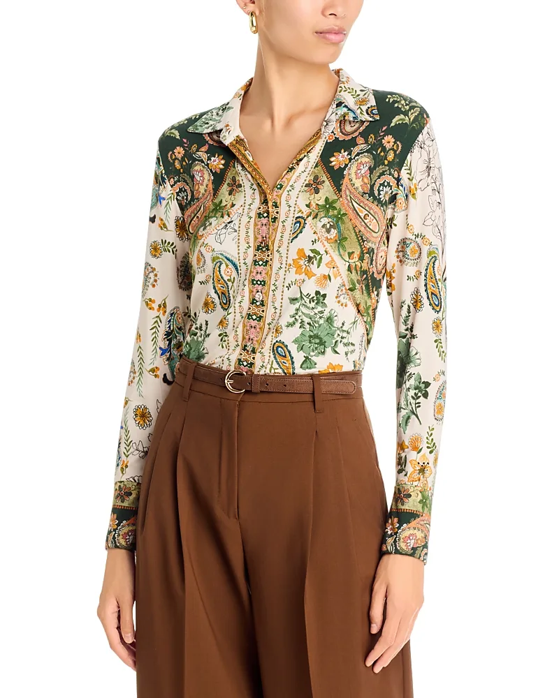 The Janie Mixed Print Long Sleeve Shirt by Johnny Was